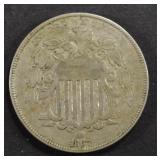 1867 SHIELD NICKEL  FINE