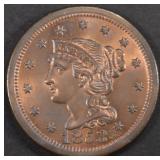 1853 BRAIDED HAIR LARGE CENT CH BU 1853 BRAIDED HAIR LARGE CENT CH BU