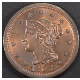 1853 BRAIDED HAIR LARGE CENT CH BU