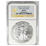 2014 W AMERICAN SILVER EAGLE ER NGC MS 69 2014 W AMERICAN SILVER EAGLE ER NGC MS 69