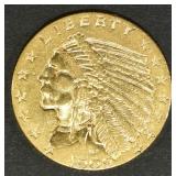 1909 $2.5 GOLD INDIAN AU