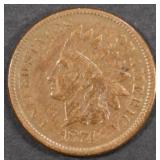 1874 INDIAN HEAD CENT XF