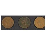 (3) 1876 INDIAN HEAD CENTS CIR