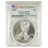 2020 AMERICAN SILVER EAGLE FS PCGS MS 70