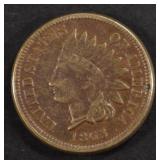 1863 INDIAN CENT XF/AU 1863 INDIAN CENT XF/AU