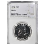 1957 FRANKLIN HALF DOLLAR NGC PF-68 1957 FRANKLIN HALF DOLLAR NGC PF-68