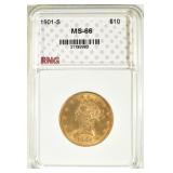 1901-S LIBERTY $10 GOLD RNG SUPERB GEM BU