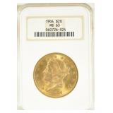 1904 LIBERTY $20 GOLD NGC MS 63