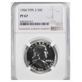 1956 TYPE 2 FRANKLIN HALF DOLLAR NGC PF-67 1956 TYPE 2 FRANKLIN HALF DOLLAR NGC PF-67
