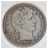 1911-D BARBER QUARTER VF