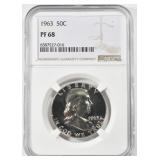1963 FRANKLIN HALF DOLLAR NGC PF-68 1963 FRANKLIN HALF DOLLAR NGC PF-68