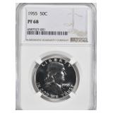 1955 FRANKLIN HALF DOLLAR NGC PF-68 1955 FRANKLIN HALF DOLLAR NGC PF-68