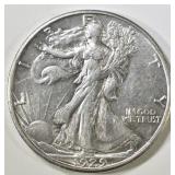 1929-D WALKING LIBERTY HALF CH AU