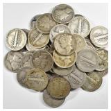 50-CIRC MIXED DATE MERCURY DIMES 50-CIRC MIXED DATE MERCURY DIMES