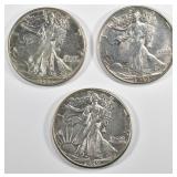 1937, 38, 39-D WALKING LIBERTY HALVES AU