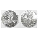 (2)  2016 AMERICAN SILVER EAGLES BU