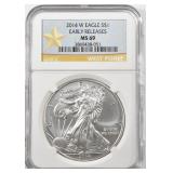 2014 W AMERICAN SILVER EAGLE ER NGC MS 69 2014 W AMERICAN SILVER EAGLE ER NGC MS 69