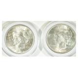 (2) 1922 PEACE DOLLARS BU (2) 1922 PEACE DOLLARS BU