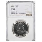 1951 FRANKLIN HALF DOLLAR NGC PF-67