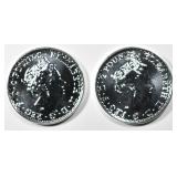 (2) 2022 BRITANNIA 1OZ .999 SILVER ROUND (2) 2022 BRITANNIA 1OZ .999 SILVER ROUND