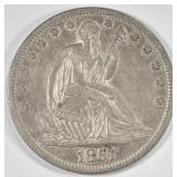 1857-O SEATED LIBERTY HALF DOLLAR AU