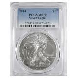 2014 AMERICAN SILVER EAGLE PCGS MS 70 2014 AMERICAN SILVER EAGLE PCGS MS 70