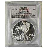 2013-W ASE ENHANCED FINISH PCGS MS-70 1ST STRIKE