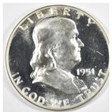 1951 FRANKLIN HALF DOLLAR GEM CAMEO PROOF 1951 FRANKLIN HALF DOLLAR GEM CAMEO PROOF