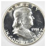 1951 FRANKLIN HALF DOLLAR GEM CAMEO PROOF