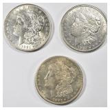 1921-P,D,S MORGAN DOLLARS MOSTLY AU