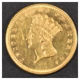 1861 GOLD $1 TYPE 3 CH BU