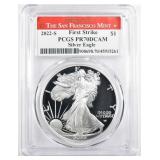 2022-S AMERICAN SILVER EAGLE PCGS PR70DCAM