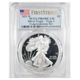 2021- W AMERICAN SILVER EAGLE T1 PCGS PR69DCAM