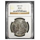 1888-O MORGAN DOLLAR NGC MS63