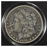 1891-CC MORGAN DOLLAR VF 1891-CC MORGAN DOLLAR VF
