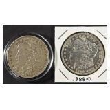 1888 AU & 1888-O BU MORGAN DOLLARS