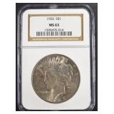 1926 PEACE DOLLAR NGC MS63 1926 PEACE DOLLAR NGC MS63