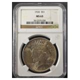 1924 PEACE DOLLAR NGC MS63 1924 PEACE DOLLAR NGC MS63
