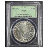 1881-S MORGAN DOLLAR PCGS MS64 1881-S MORGAN DOLLAR PCGS MS64