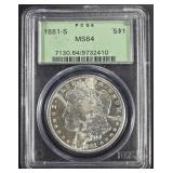 1881-S MORGAN DOLLAR PCGS MS64