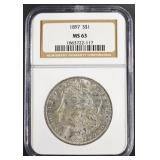 1897 MORGAN DOLLAR NGC MS63 1897 MORGAN DOLLAR NGC MS63