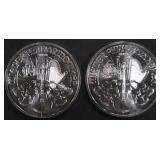 (2) 1 OZ .999 SILVER AUSTRIAN PHILHARMONIC ROUNDS