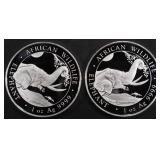 (2) 1 OZ .999 SILVER 2023 SOMALIAN ELEPHANT ROUNDS