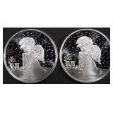 (2) 1 OZ .999 SILVER 2023 ANGEL ROUNDS