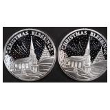 (2) 1 OZ .999 SILVER 2023 XMAS BLESSINGS ROUNDS (2) 1 OZ .999 SILVER 2023 XMAS BLESSINGS ROUNDS