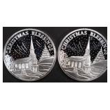 (2) 1 OZ .999 SILVER 2023 XMAS BLESSINGS ROUNDS