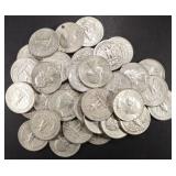 (40) 90% SILVER WASHINGTON QUARTERS (40) 90% SILVER WASHINGTON QUARTERS