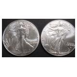 (2) 2023 AMERICAN SILVER EAGLES (2) 2023 AMERICAN SILVER EAGLES
