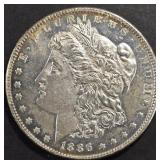 1886 MORGAN DOLLAR CH BU SEMI PL 1886 MORGAN DOLLAR CH BU SEMI PL