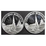 (2) 1 OZ .999 SILVER 2023 XMAS BLESSINGS ROUNDS